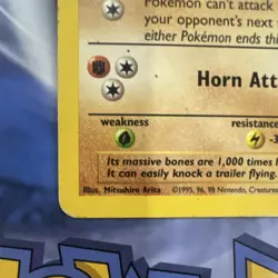 Pokemon TCG Rhyhorn 61/64 Jungle Common Unlimited Regular English 1999 70HP - Image 4