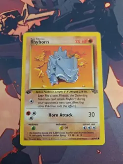 Pokemon TCG - RHYHORN - 1ST EDITION - 61/64 - WOTC - JUNGLE (1999) - LP - Image 1