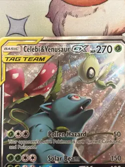 Pokemon TCG Celebi & Venusaur GX Tag Team SM167 Black Star Promo, Sun & Moon - Image 5