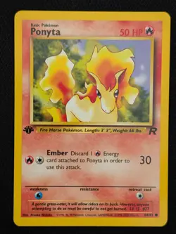 1st Edition Ponyta 64/82 Team Rocket WOTC Pokemon Card TCG 2000 - Image 1