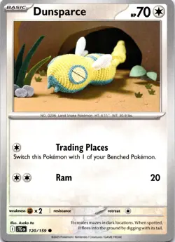 Pokemon Dunsparce 120/159 Journey Together Non Holo NM - Image 1