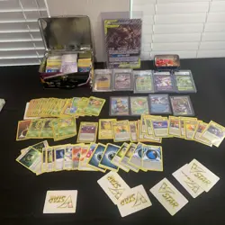 Pokemon Chest Tin w/ Bulk, Holos, EX, & Accessories (Read!) ✨Graded Cards!!! - Image 1