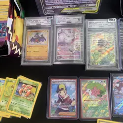 Pokemon Chest Tin w/ Bulk, Holos, EX, & Accessories (Read!) ✨Graded Cards!!! - Image 2