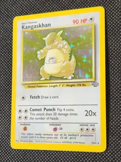 Played (MP) Kangaskhan Holo #5 Jungle Pokemon TCG - Image 3