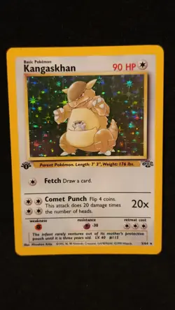 Kangaskhan 1st Edition 5/64 Holo Rare Jungle Set Vintage Pokemon TCG - Image 1