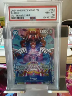 2024 One Piece Buggy Alternate Art OP09-051 PSA 10 Gem Mint - Image 1