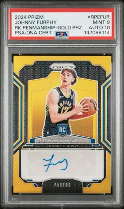 2024-25 Panini Prizm Rookie Penmanship Johnny Furphy #RPE-FUR GOLD /10 - Image 1