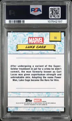 2024 TOPPS CHROME MARVEL SAPPHIRE ED BLACK #12 LUKE CAGE 10/10 PSA 9 - Image 2