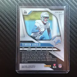 2024 Panini Prizm Terrion Arnold RC Rookie Silver Prizm #389 Detroit Lions - Image 2