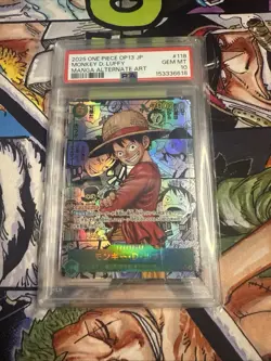 PSA 10 Luffy OP13-118 Manga Alt Art Carrying on His Will One Piece Card Japanese - Image 2
