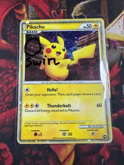 SWIRL 2010 *ENGLISH BACK* Pikachu PW1 World Collection American USA America - Image 1