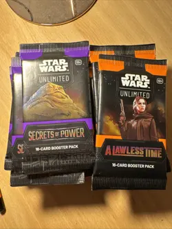 Star Wars Unlimited Tcg Packs Sealed (secrets Of Power & A Lawless Time) x18 - Image 1