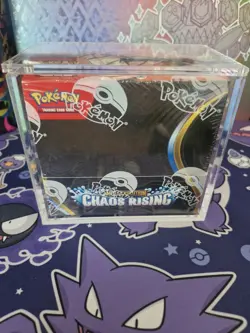 Pokemon TCG Chaos Rising Booster Box Sealed with Acrylic Display Case - Image 1