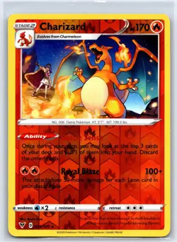Charizard 025/185 Rare Vivid Voltage Pokemon Reverse Holo NM/M - Image 1