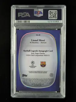 2024-25 Topps Chrome LIONEL MESSI 1/5 Auto Red Starball Refractor #SLA-LM PSA 8 - Image 2
