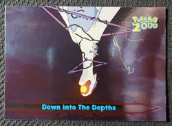 Topps Pokemon The Movie 2000 LUGIA INTO THE DEPTHS SILVER FOIL CARD #58 Blue - Image 1