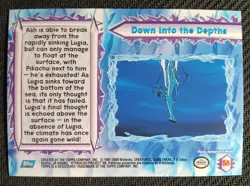 Topps Pokemon The Movie 2000 LUGIA INTO THE DEPTHS SILVER FOIL CARD #58 Blue - Image 2