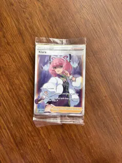 Pokemon Trainer Card Klara SWSH302 Black Star Promo Full Art Rare Holo Sealed - Image 1