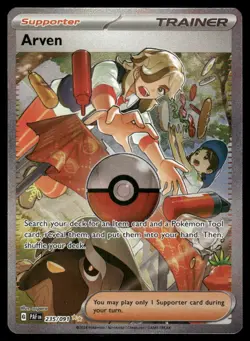 Pokemon Cards Arven 235/091 Paldean Fates Special Illustration Rare NM - Image 1