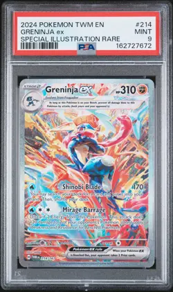 2024 POKEMON TWM EN-TWILIGHT MASQUERADE #214 GRENINJA EX PSA 9 - Image 1