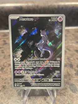 Pokemon Mewtwo SVP Black Star Promo Full Art Holo 052 English Basic 130 HP - Image 1
