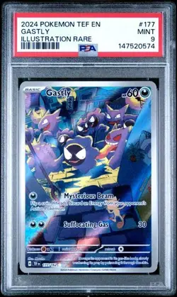 POKEMON GASTLY 2024 TEF EN-TEMPORAL FORCES #177 ILLUS RARE PSA 9 - Image 1
