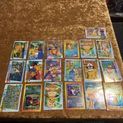 Vintage Japanese Pokemon Prism Holo Card Lot – 18 Cards – Pikachu, - Image 1