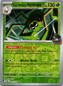 Team Rocket's Spidops 020/182 Destined Rivals Reverse Holo Pokemon TCG NM - Image 1