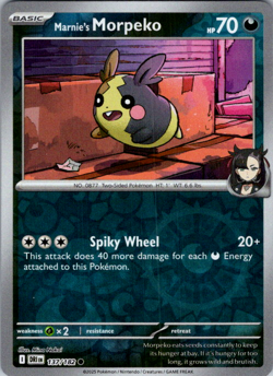 Pokemon Marnie's Morpeko 137/182 Destined Rivals Reverse Holo Card NM - Image 1