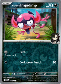 Pokemon Marnie's Impidimp 134/182 Destined Rivals Reverse Holo Foil NM/M - Image 1