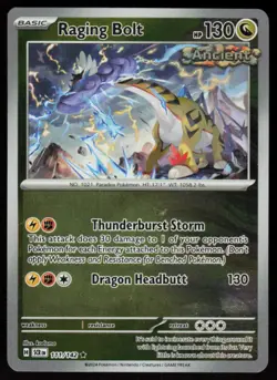 Raging Bolt 111/142 Rare Stellar Crown Pokemon Reverse Holo Near Mint - Image 1