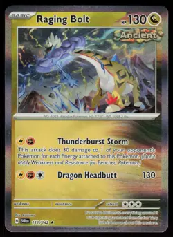 Raging Bolt 111/142 Rare Stellar Crown Pokemon Holo Near Mint - Image 1