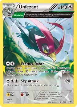 Unfezant 81/108 Rare | Roaring Skies | Pokemon Card - Image 1