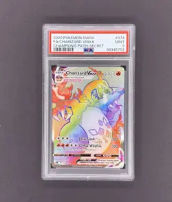 2020 Pokemon SWSH Charizard VMAX Champions Path Secret Rare #074 PSA 9 - Image 1