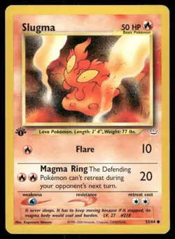 Pokemon Cards Slugma 53/64 1ST EDITION Neo Revelation Common LP - Image 1