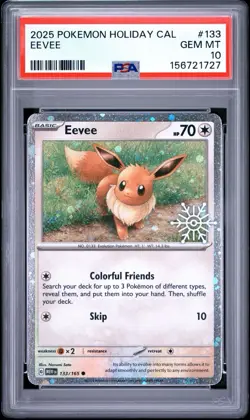 Pokemon Eevee 2025 Holiday Calendar 133/165 Cosmos Holo PSA 10 - Image 1