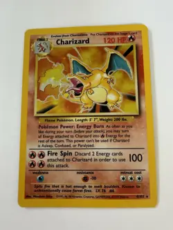Pokemon Base Set Charizard 4/102 Holo Rare Vintage WOTC1999 Unlimited–Authentic - Image 1