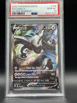 PSA 10 2022 Pokemon TCG Lugia V Alt Full Art Holo Silver Tempest 186/195 - Image 1