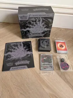 Pokemon Pitch Black Box ETB Empty + Promo Zarude 088 Sleeves Dice Guide - Image 2