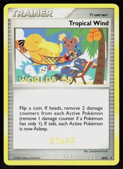 Pokemon 2008 ENGLISH STAFF STAMP Tropical Wind DP25 Promo Lightly Played - Image 1