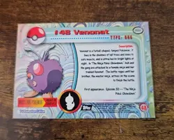 1999 Topps Pokemon Card - TV Animation Edition - #48 Venonat - Black Logo - Image 2