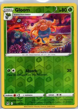 Pokemon TCG Gloom 002/196 Lost Origin Rev Holo NM - Image 1