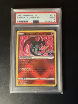 2022 Pokemon GO Radiant Charizard 011/078 Holo Radiant Rare English PSA 9 - Image 1
