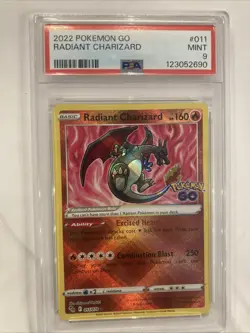 2022 Pokemon GO Radiant Charizard 011/078 Holo Radiant Rare PSA 9 English - Image 1