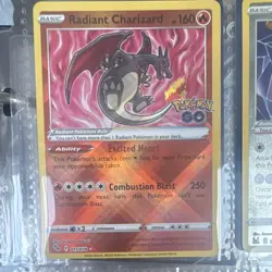 Pokemon TCG Radiant Charizard Holo Card Pokemon Go 011/078 - Image 1
