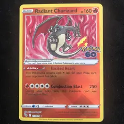 Pokemon TCG Radiant Charizard 011/078 Pokemon Go Rare Holo - Image 1