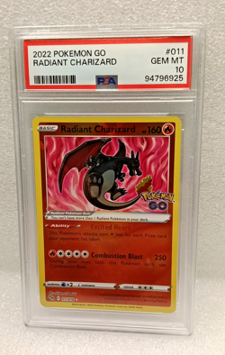 Radiant Charizard 011/078 Holo Pokemon GO Pokemon Card PSA 10 - Image 1