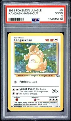 1999 Pokemon Jungle Unlimited KANGASKHAN 5/64 Holo PSA 2 - Image 1