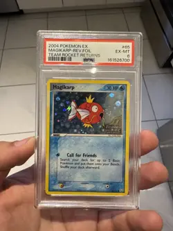 Pokemon 2004 Team Rocket Returns Magikarp 65/109 Reverse Holo English PSA 6 - Image 1