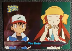 Topps Pokemon The Movie ASH & MELODY THE FLUTE SILVER FOIL #61 BLue Logo - Image 1